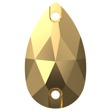 Swarovski 3230 Damla Dikme 12x7mm Crystal Aurum F (001 AUR)  - Altın Renk Dikilebilir Kristal Taş