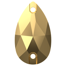 Swarovski 3230 Damla Dikme 12x7mm Crystal Aurum F (001 AUR)  - Altın Renk Dikilebilir Kristal Taş