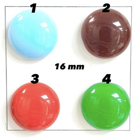 Kapşon Taş 16mm Yuvarlak - 50 ve 10 Adet - Renk Seçenekleri Mevcuttur
