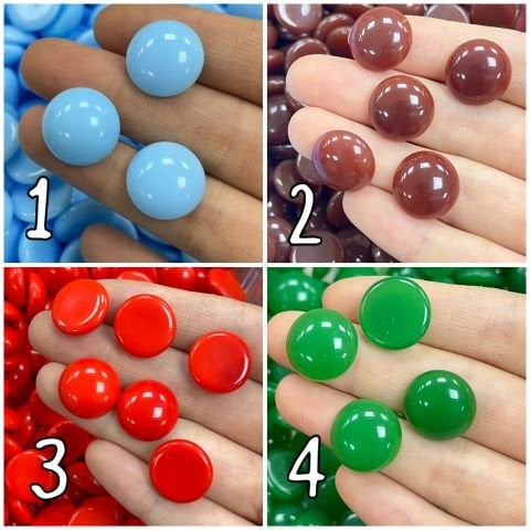 Kapşon Taş 16mm Yuvarlak - 50 ve 10 Adet - Renk Seçenekleri Mevcuttur