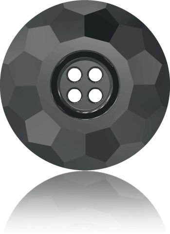Swarovski 3008 Düğme 14mm Jet Hematite (280HEM) - Yuvarlak Metalik Siyah Renkli Ortadan Dikilebilir Düğme