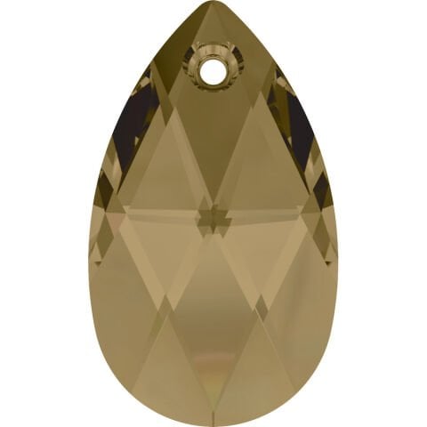 Swarovski 6106 Damla 16mm Light Colorado Topaz (246) - Koyu Altın Kolye Ucu