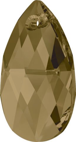 Swarovski 6106 Damla 16mm Light Colorado Topaz (246) - Koyu Altın Kolye Ucu
