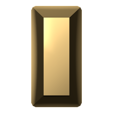 Swarovski 2510 Dikdörtgen Mini  3,7x1,9mm Crystal Aurum (001AUR) Foyalı - Dikdörtgen Şekilli Altı Düz Mini Kristal Taş