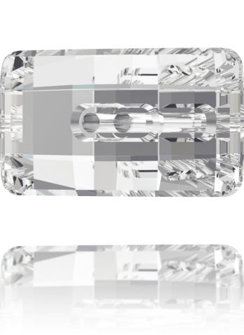 Swarovski 3093 Düğme 30x16mm Crystal (001) F - Beyaz Dikdörtgen Şekli İki Delikli Kristal Düğme