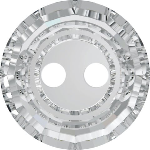 Swarovski 3122 Düğme 10mm Crystal (001) U - Yuvarlak Beyaz Renkli Ortadan Dikilebilir Düğme