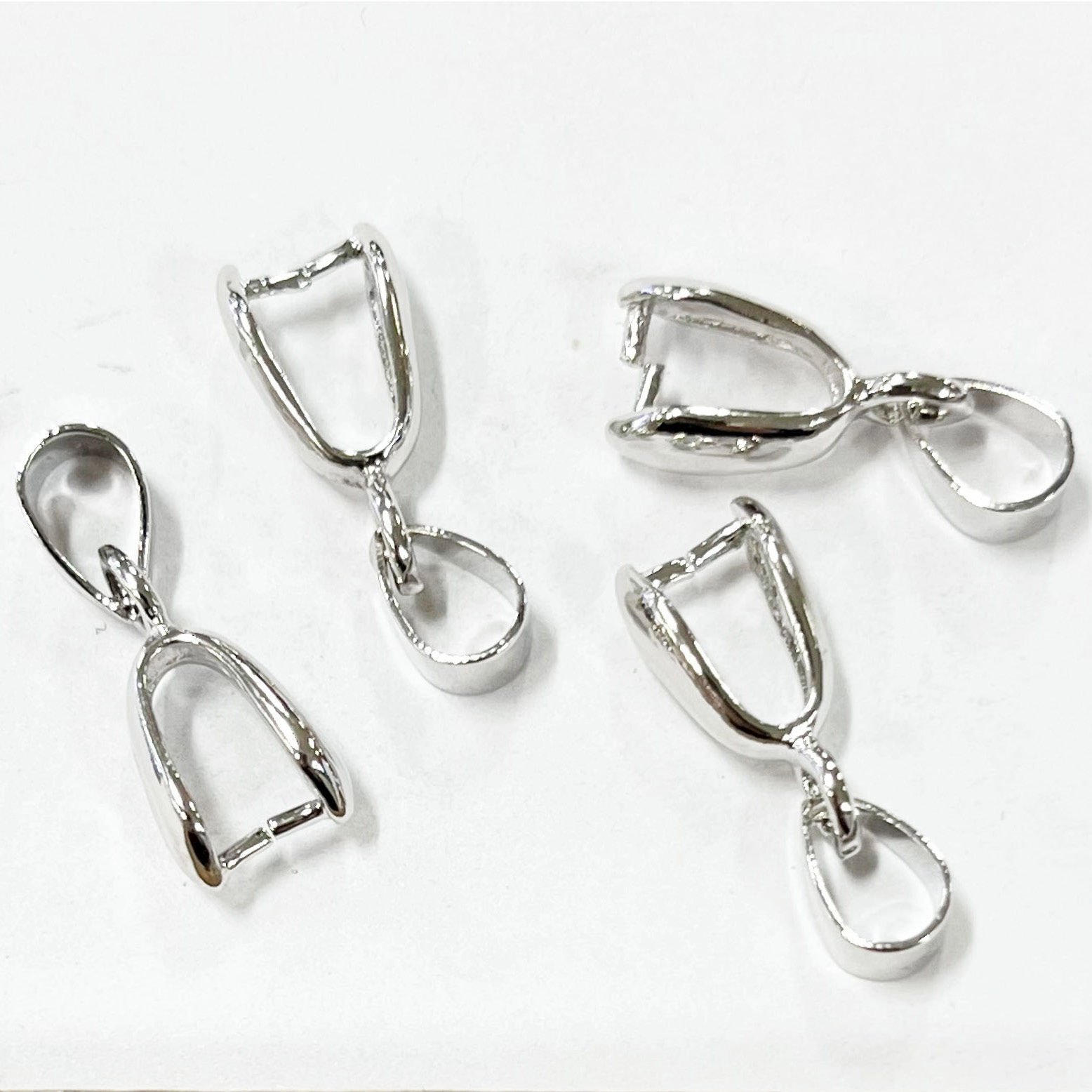 Kolye Ucu Aparatı - Pirinç - Rhodium Kaplamalı - Büyük boy