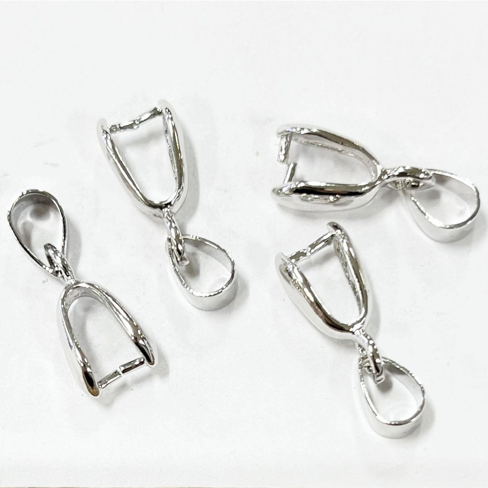 Kolye Ucu Aparatı - Pirinç - Rhodium Kaplamalı - Büyük boy