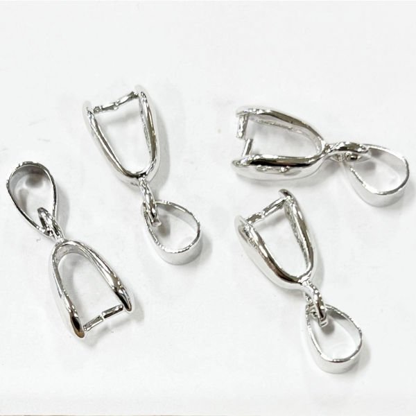 Kolye Ucu Aparatı - Pirinç - Rhodium Kaplamalı - Büyük boy