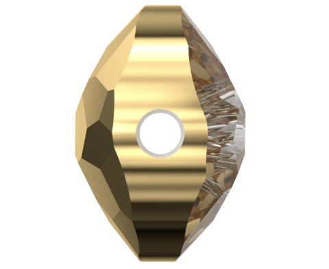 Swarovski 5034 Yassı Boncuk 6mm Crystal Aurum (001AUR)  -  Koyu Altın Renkli Top Boncuk