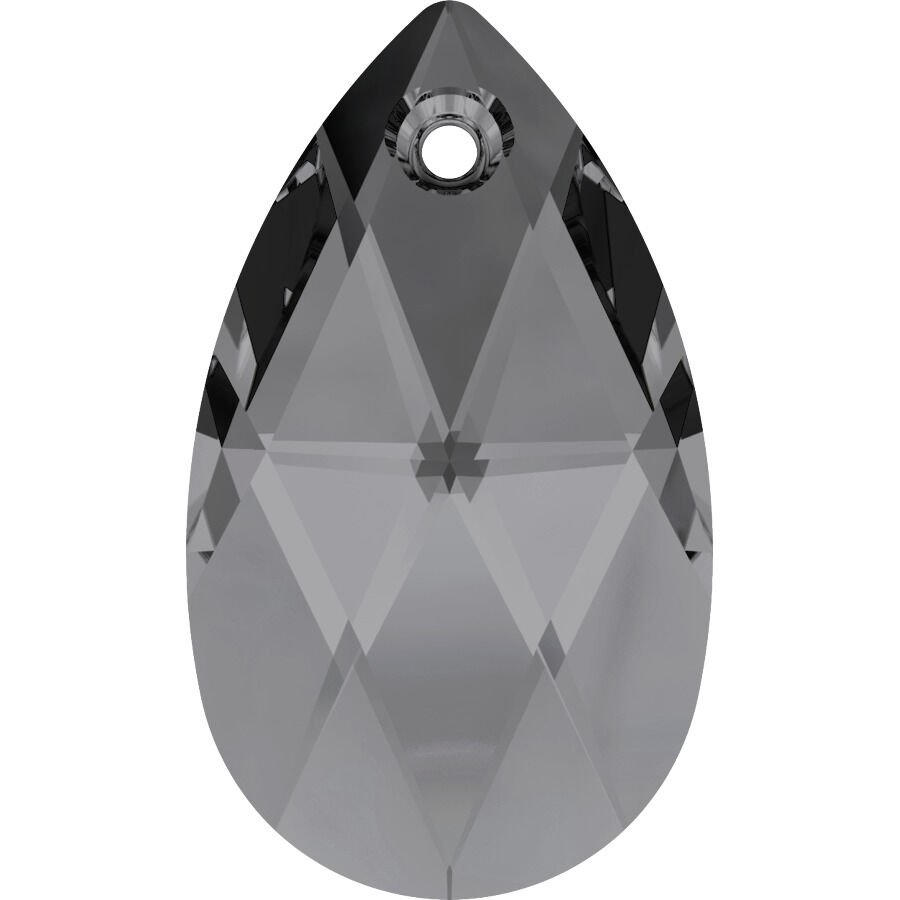 Swarovski 6106 Damla 16mm Crystal Silver Night (001SINI) - Füme Kolye Ucu
