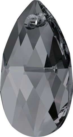 Swarovski 6106 Damla 16mm Crystal Silver Night (001SINI) - Füme Kolye Ucu