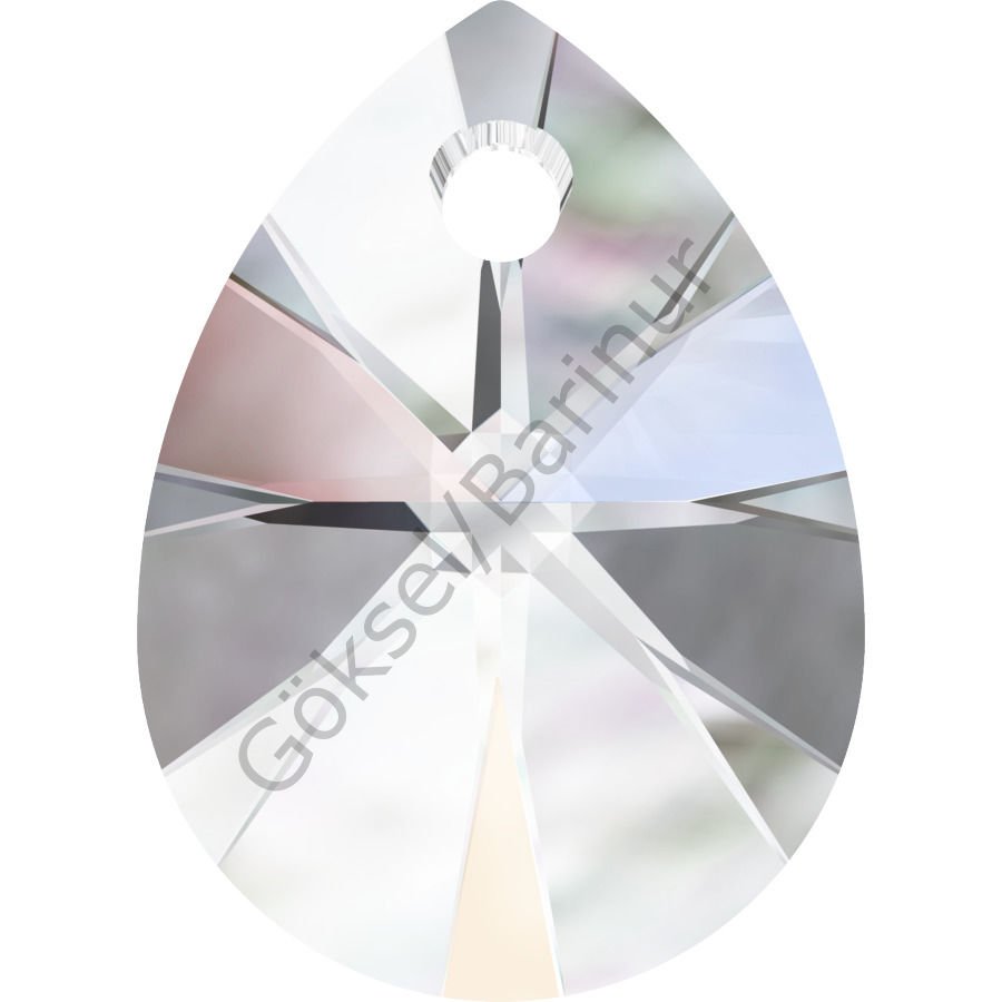 6128 10mm Crystal Aurore Boreale (001AB) - Janjan Armut Kristal Kolye Ucu