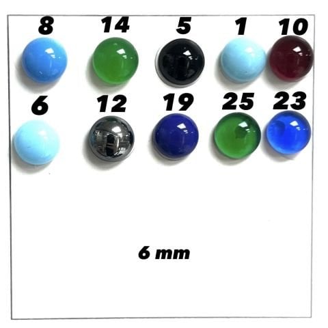 Kapşon Taş 6mm Yuvarlak - 500 veya 1000 Adet - Renk Seçenekleri Mevcuttur