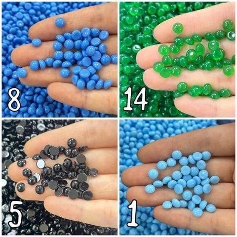 Kapşon Taş 6mm Yuvarlak - 500 veya 1000 Adet - Renk Seçenekleri Mevcuttur