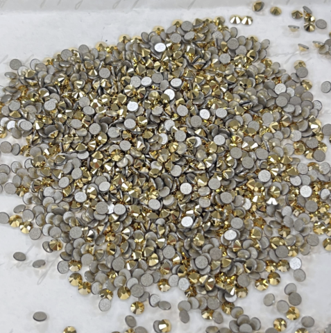 Swarovski 2058 Altı Düz SS9 Crystal Aurum F (001 AUR) - Yuvarlak Altın Rengi Kristal Taş