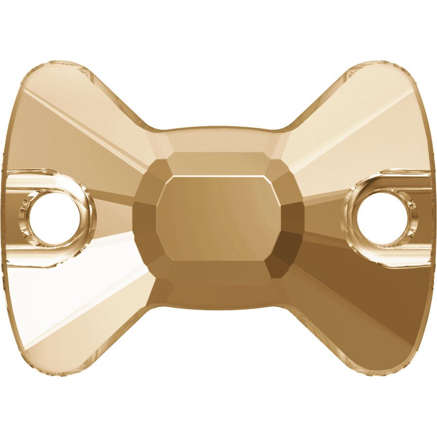 Swarovski 3258 Bow Tie 16x11,5mm Crystal Golden Shadow (001GSHA) F - Foyalı Altın Renkli Papyon Şekilli Dikme Taş