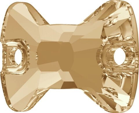 Swarovski 3258 Bow Tie 16x11,5mm Crystal Golden Shadow (001GSHA) F - Foyalı Altın Renkli Papyon Şekilli Dikme Taş