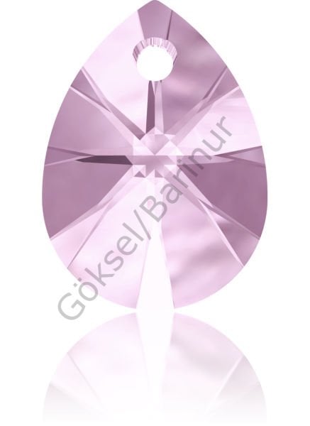 6128 10mm Rosaline (508) - Dusty Pink Sparkling Pear Necklace Earring