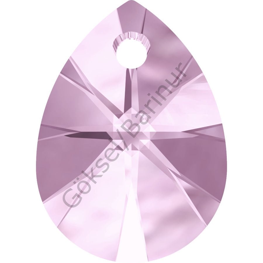 6128 10mm Rosaline (508) - Dusty Pink Sparkling Pear Necklace Earring