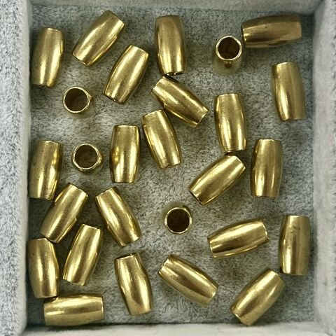 Silindir Pirinç Metal Boncuk 5mm x 9mm - Ham