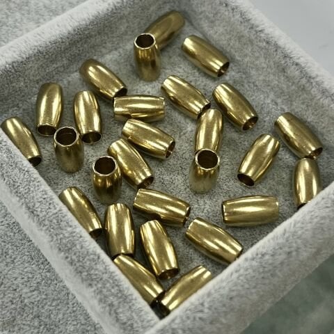 Silindir Pirinç Metal Boncuk 5mm x 9mm - Ham