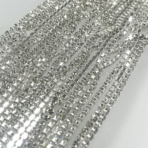 Zincir Cupchain SS8,5 Crystal Beyaz Kaplama - 12,50 Metrelik Paket