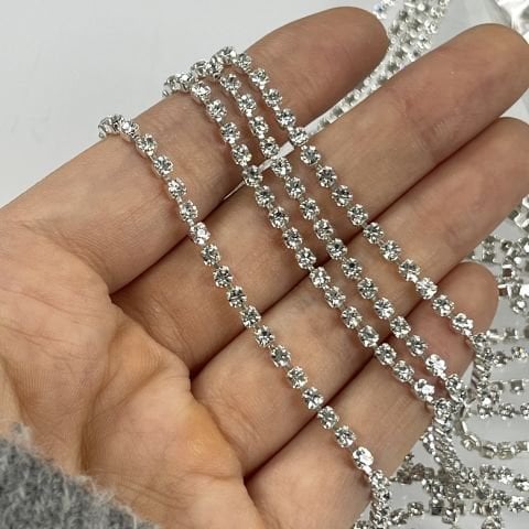 Zincir Cupchain SS8,5 Crystal Beyaz Kaplama - 12,50 Metrelik Paket