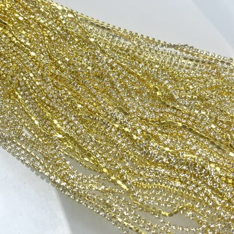 Zincir Cupchain SS8,5 Crystal Sarı Kaplama - 12,50 Metrelik Paket