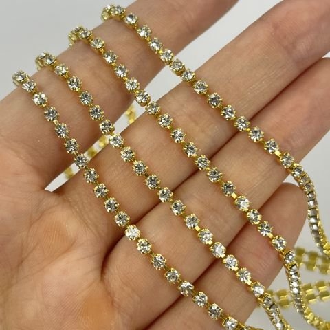 Zincir Cupchain SS8,5 Crystal Sarı Kaplama - 12,50 Metrelik Paket