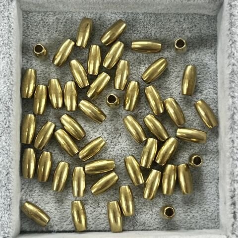 Mekik Pirinç Metal Boncuk 4mm x 8mm - Ham