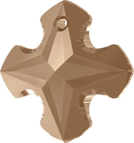 Swarovski 6867 Greek Cross 18mm Crystal Rose Gold 2x (001ROGL2) - Pembe Altın Renkli Kolye Ucu