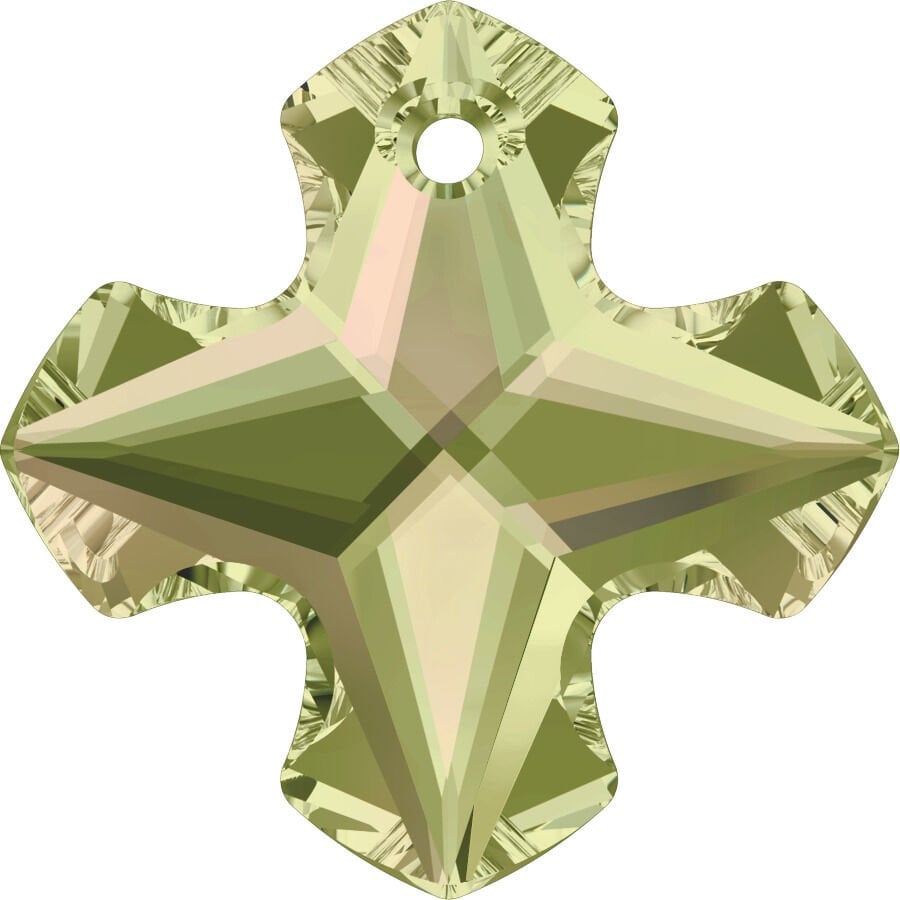 Swarovski 6867 Greek Cross 18mm Crystal Luminous Green (001LUMG) - Limon Renkli Kolye Ucu