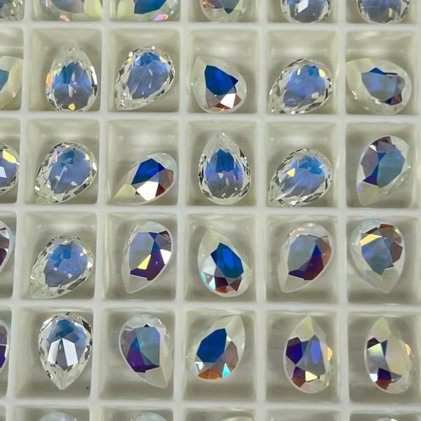 4320 10x7mm Crystal AB (001AB) Foyasız - Janjan Damla Şekilli Taş