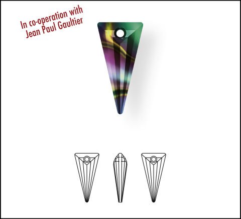 6480 28mm Crystal Vitrail Medium P (001VM) - Triangle Pendant