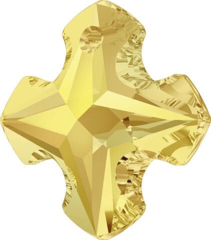 Swarovski 6867 Greek Cross 14mm Crystal Metallic Sunshine (001METSH) - Sarı Renkli Kolye Ucu