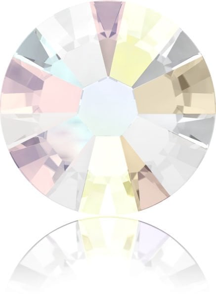 2058 SS5 Crystal AB F (001AB) - Yuvarlak Janjan Renkli Altı Düz Camtaş