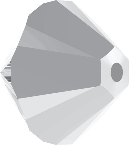 Swarovski 5328 Bicone Boncuk 5mm Crystal Comet Argent Light (001CAL) - Parlak Gümüş Renkli Piramit Boncuk