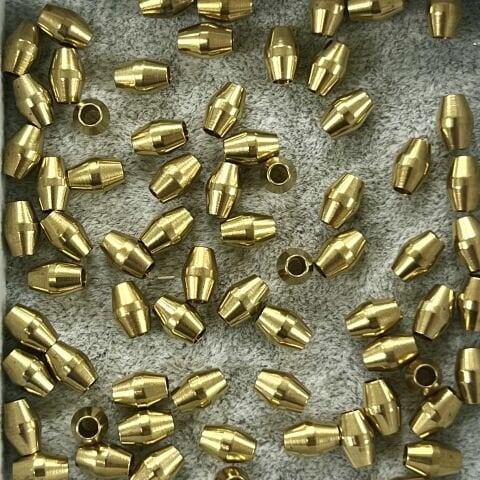 Piramit Pirinç Metal Boncuk 3,5mm x 4mm - Ham