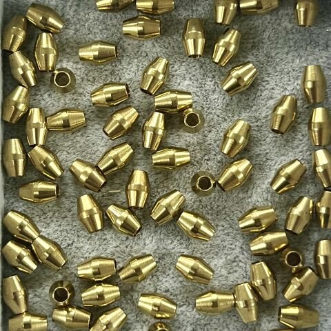 Piramit Pirinç Metal Boncuk 3,5mm x 4mm - Ham