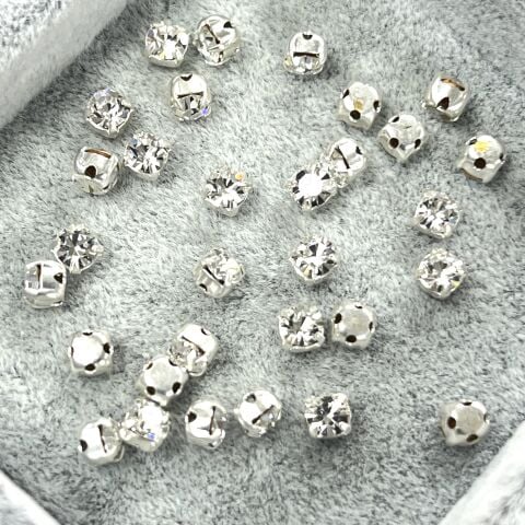 Celestial Beyoğlu SS16 (4mm) Kasalı Kristal Taş - Beyaz Kristal Dikme Taş