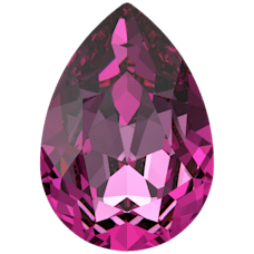 Swarovski 4320 Damla 14x10mm Dark Rose (1201) F - Damla Şekilli Koyu Pembe Kristal Taş