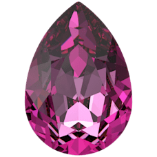 Swarovski 4320 Damla 14x10mm Dark Rose (1201) F - Damla Şekilli Koyu Pembe Kristal Taş