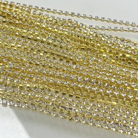 Zincir Cupchain SS12 Crystal Sarı Kaplama - 12,50 Metrelik Paket