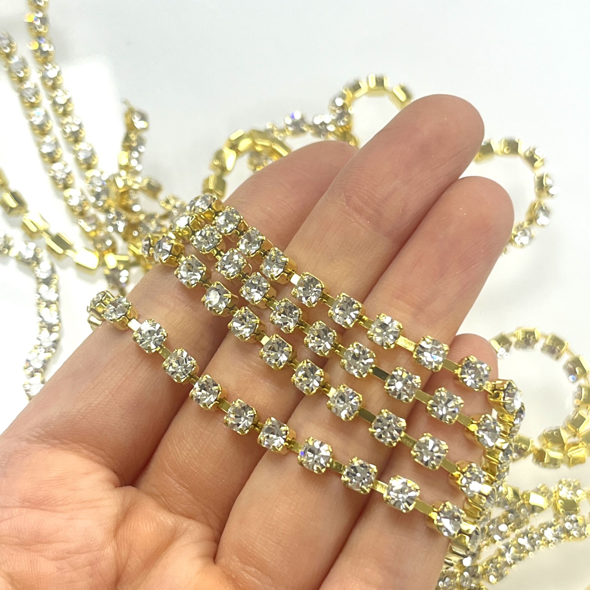 Zincir Cupchain SS16 Crystal Sarı Kaplama - 12,50 Metrelik Paket