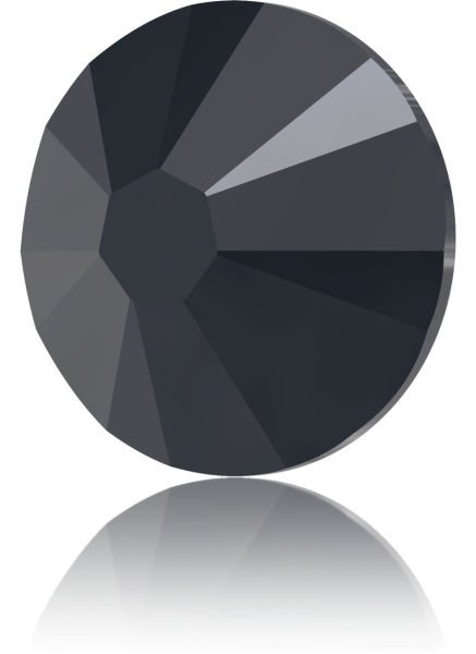 2028 SS6 Jet Hematite (280HEM) Foyalı - Altı Düz Metalik Füme Mini Kristal Taş