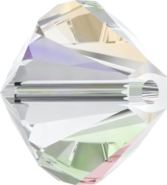 Swarovski 5328 Bicone Boncuk 4mm Crystal AB (001AB) - Janjan Bicone Piramit Boncuk