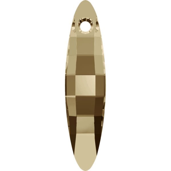 Swarovski 6470 Pendant 40mm Crystal Golden Shadow (001GSHA) - Altın Renkli Sarkıt Kolye Ucu