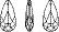 Swarovski 6100 İnce Damla 24x12mm Crystal AB (001AB) - Janjan Kolye Ucu