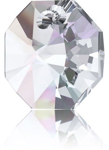Swarovski 6401 Pendant 8mm Crystal Aurore Boreale (001AB) - Octagon Şekilli Tek Delikli Janjan Renkli Kolye Ucu